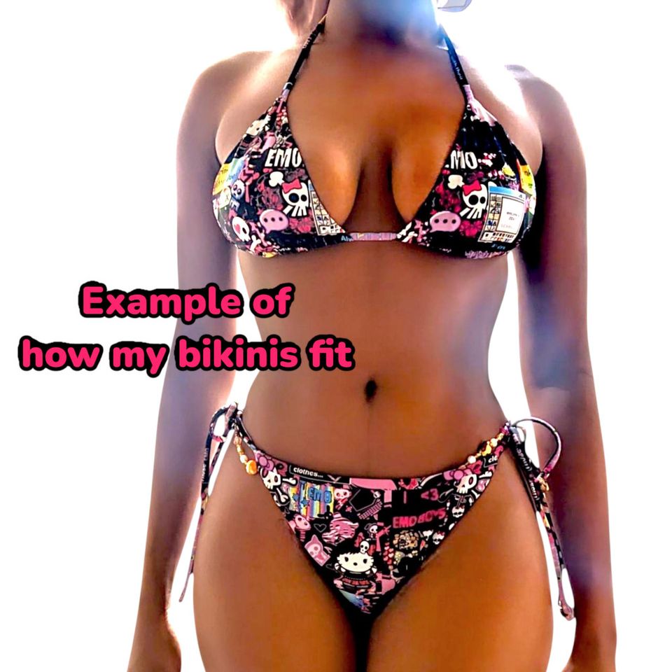 Cyber Kawaii Bikini: Anime Rave Recycled Fabric Swimsuit