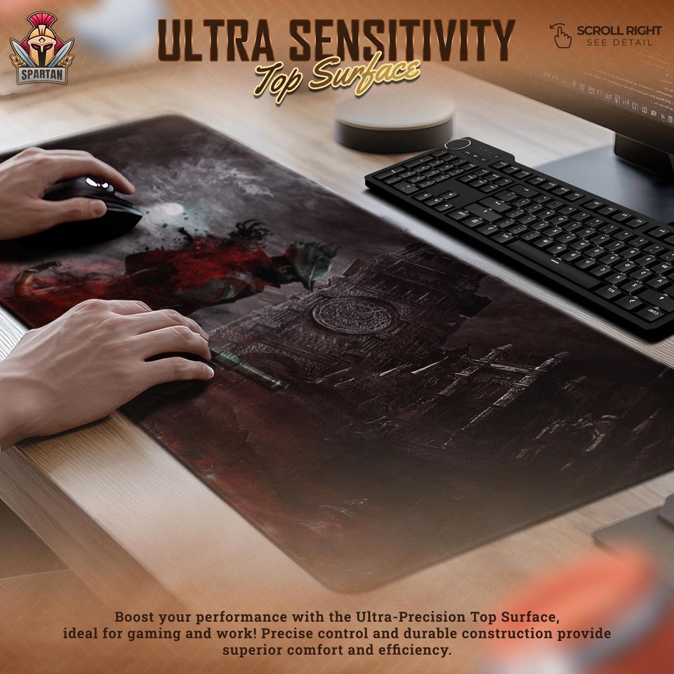 Bloodborne Hunter Clocktower Mouse Pad Gothic Yharnam Desk Mat