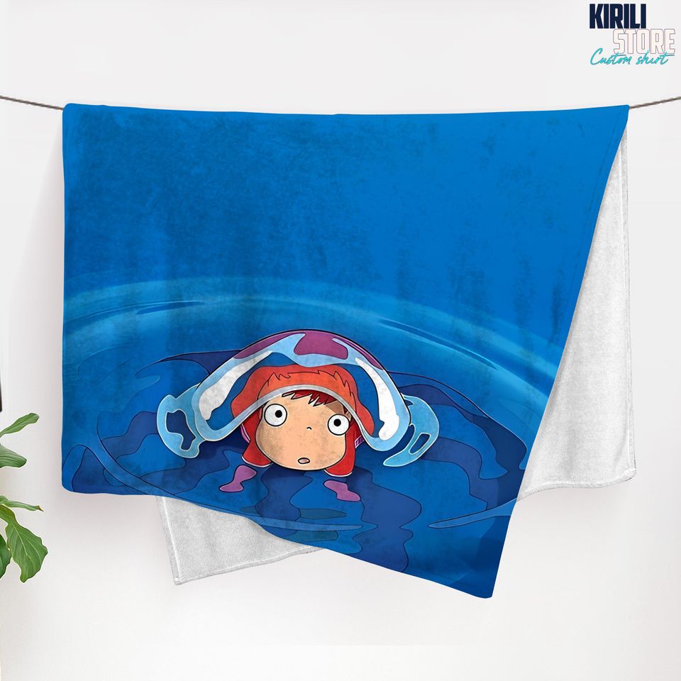 Ponyo Studio Ghibli Blanket, Ponyo Blanket, Perfect Gift for Anime and Fantasy Fans Studio Ghibli