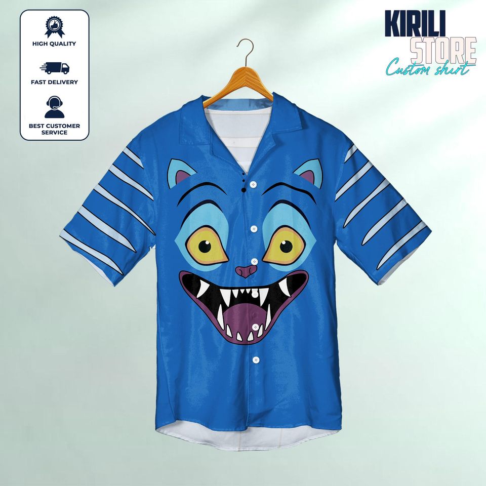 Derpy Tiger Hawaiian Shirt Set, Kpop Demon Hunter Outfit, Funny Tiger Button-Up Summer Gift