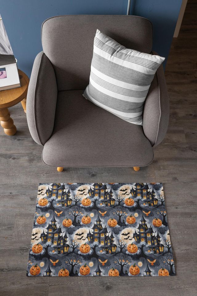 Spooky Floor Mat, Halloween Fall Welcome Mat, Haunted House Decor