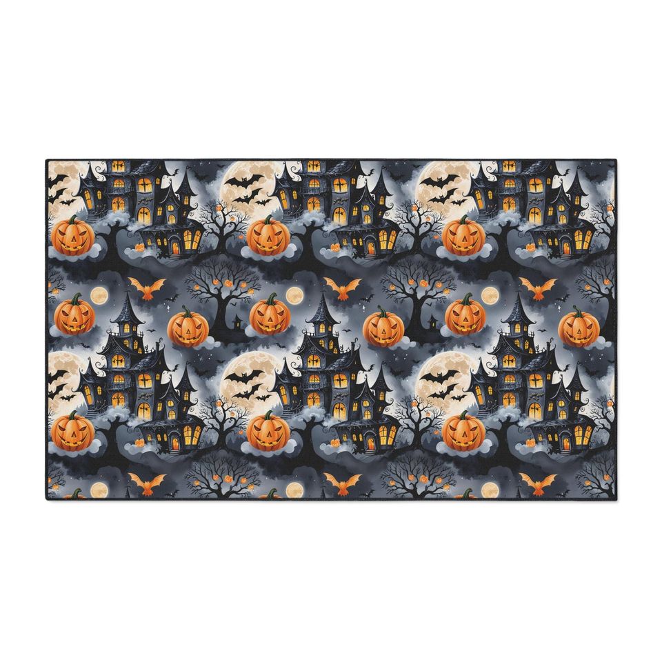 Spooky Floor Mat, Halloween Fall Welcome Mat, Haunted House Decor