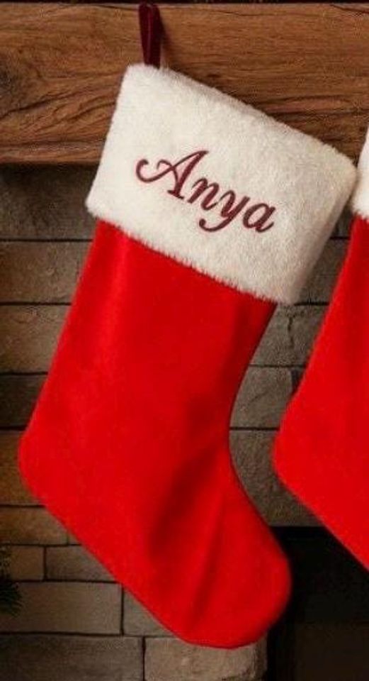 Personalized  Velvet Christmas Stocking | Embroidered Name