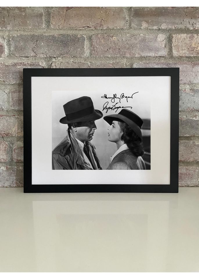 Casablanca  Bogart & Bergman Reprint Autograph Poster