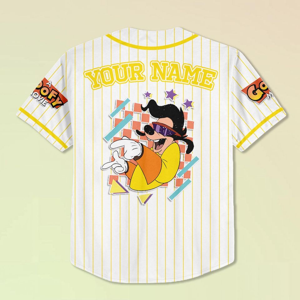 Personalized Disney A Goofy Movie Max Goof Baseball Jersey, Retro 90s Goofy Max Goof Roxanne Jersey Baseball Team, Powerline Stand Out Tour