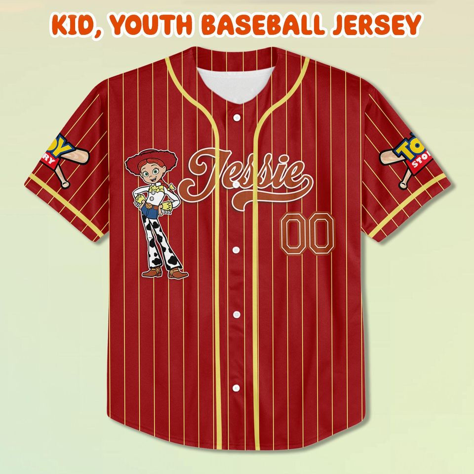 Jessie Baseball Jersey, Custom Toy Story Shirt, Disney Cowgirl Jersey, Personalized Disney Vacation Tee, Unisex Western Disney Shirt