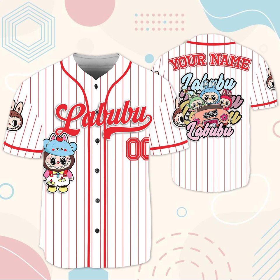 Personalized Labubu Baseball Jersey - Cute Anime Fan Gift