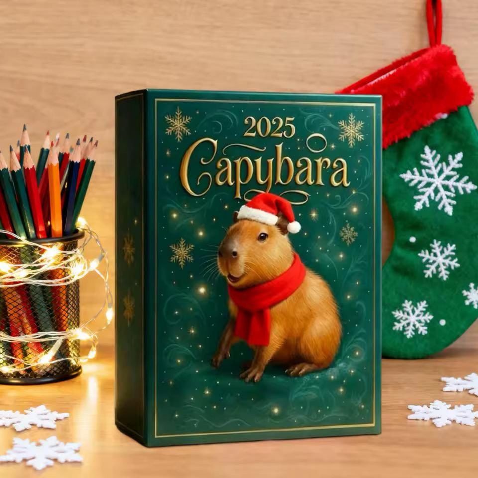 Capybara Advent Calendar 2025, 24 Acrylic Christmas Ornaments, Christmas Countdown Calendar