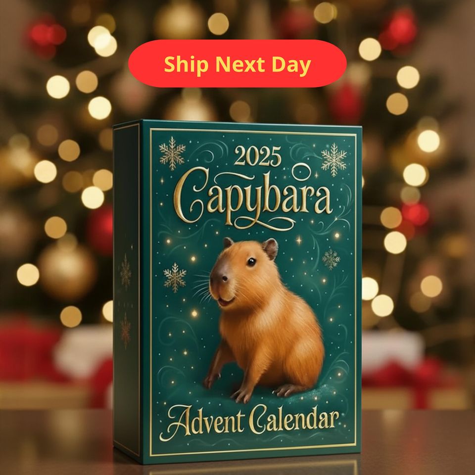 Capybara Advent Calendar 2025, 24 Acrylic Christmas Ornaments, Christmas Countdown Calendar