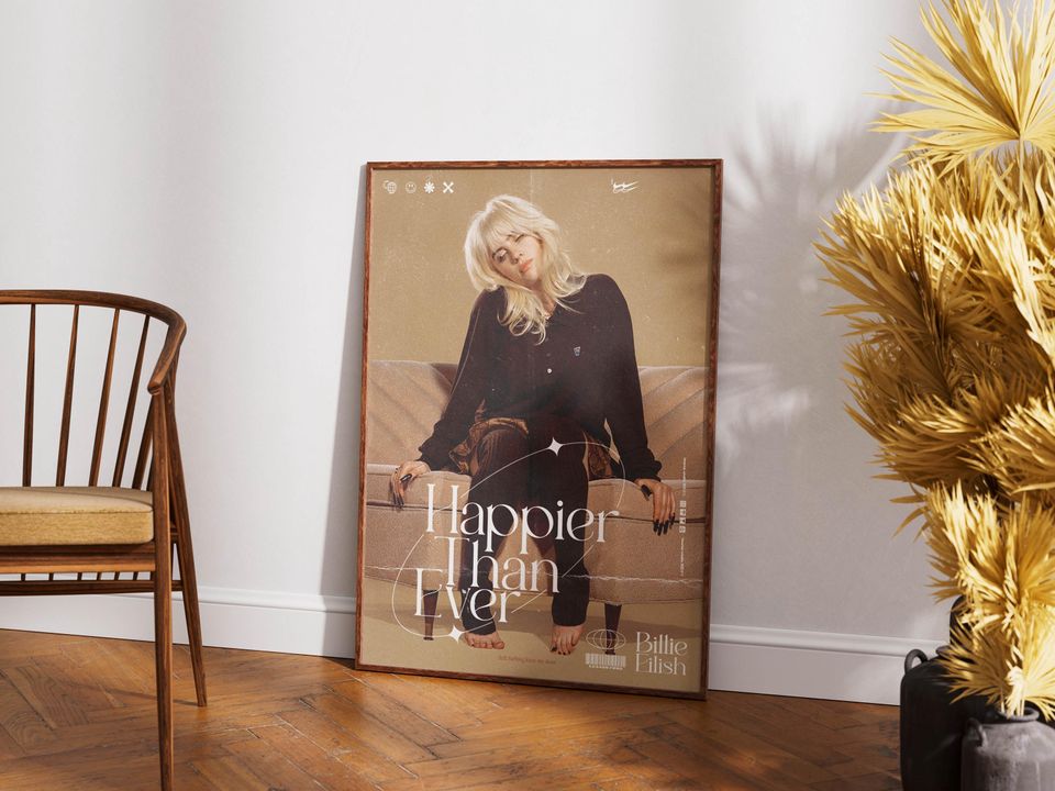 Billie Eilish Happier Than Ever Album Cover Poster