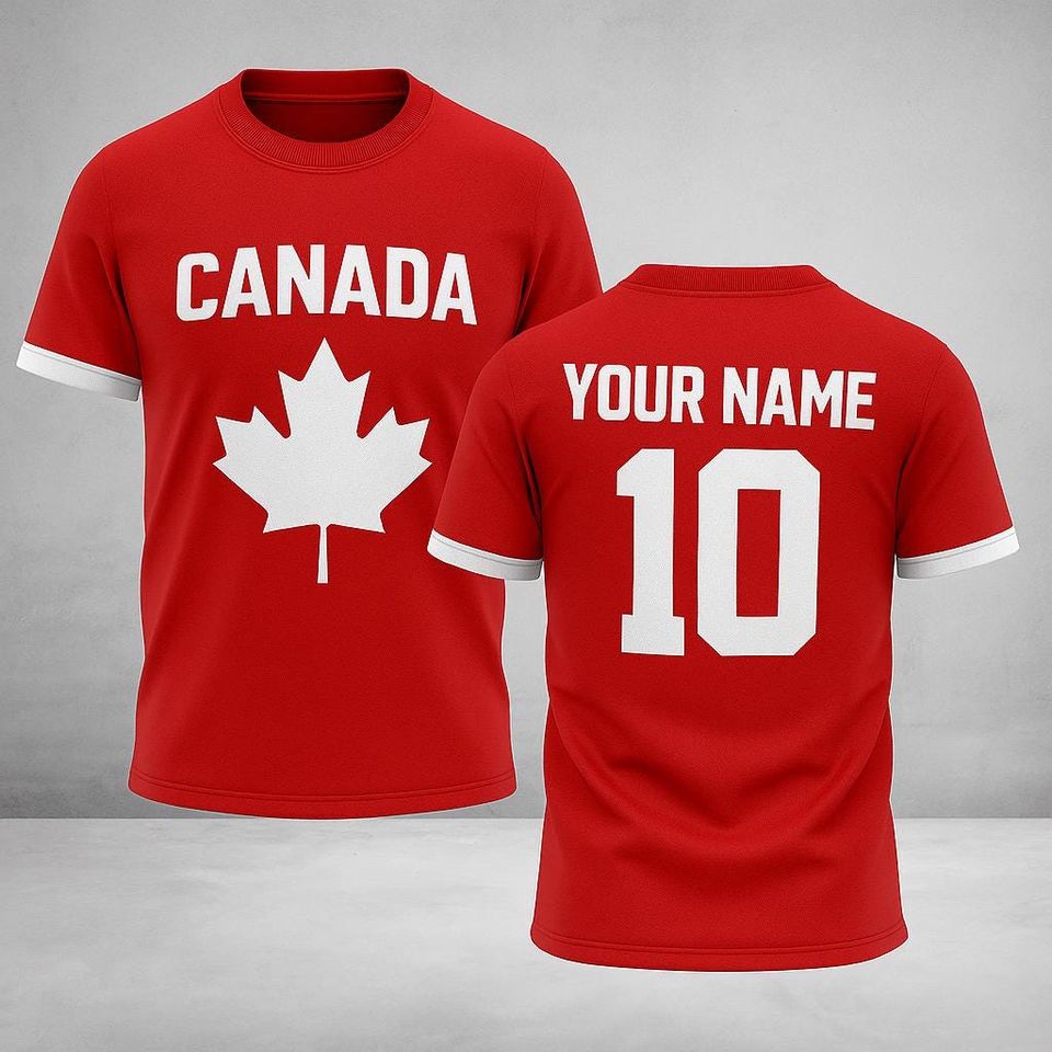 Custom Canada 3D Shirt - Personalized Maple Leaf Tee with Name and Number