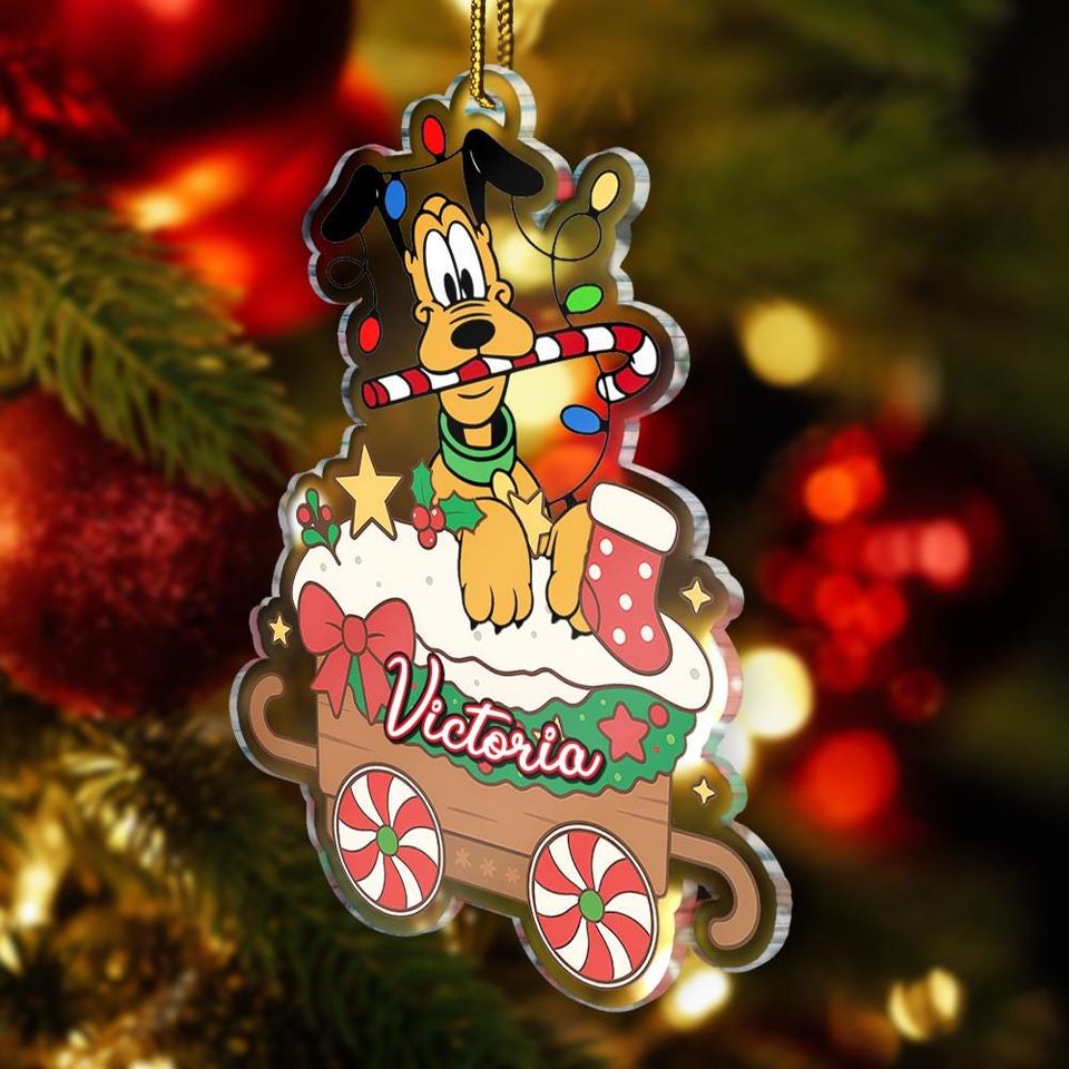 Personalized Pluto Christmas Ornament, Custom Dog Ornament, Pluto Christmas Ornament, Christmas Decor, Custom Name Ornament Gift For Kids