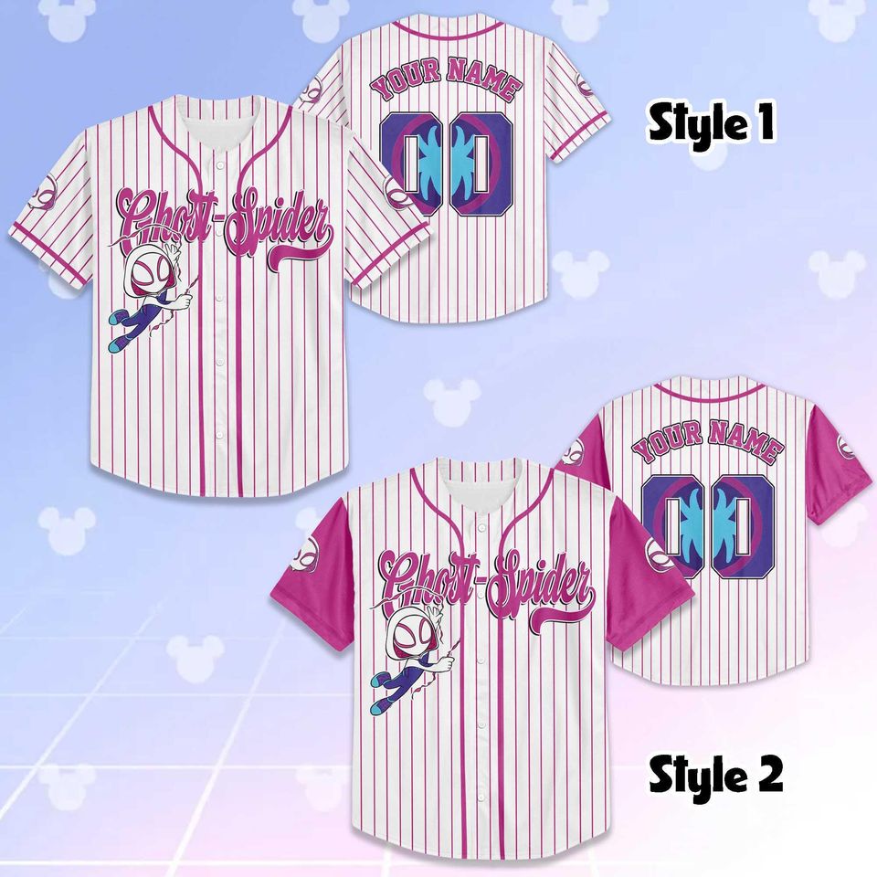 Custom Ghost-Spider Baseball Jersey, Spidey and Friends Shirt