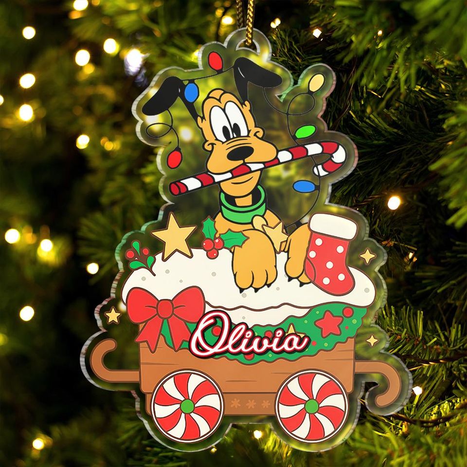 Personalized Pluto Christmas Ornament, Custom Dog Ornament, Pluto Christmas Ornament, Christmas Decor, Custom Name Ornament Gift For Kids