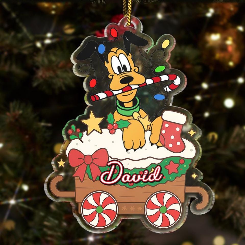 Personalized Pluto Christmas Ornament, Custom Dog Ornament, Pluto Christmas Ornament, Christmas Decor, Custom Name Ornament Gift For Kids