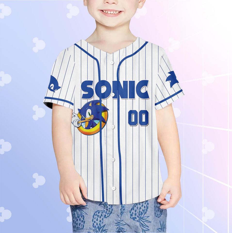 Custom Sonic the Hedgehog Baseball Jersey, Personalized Team Shirt