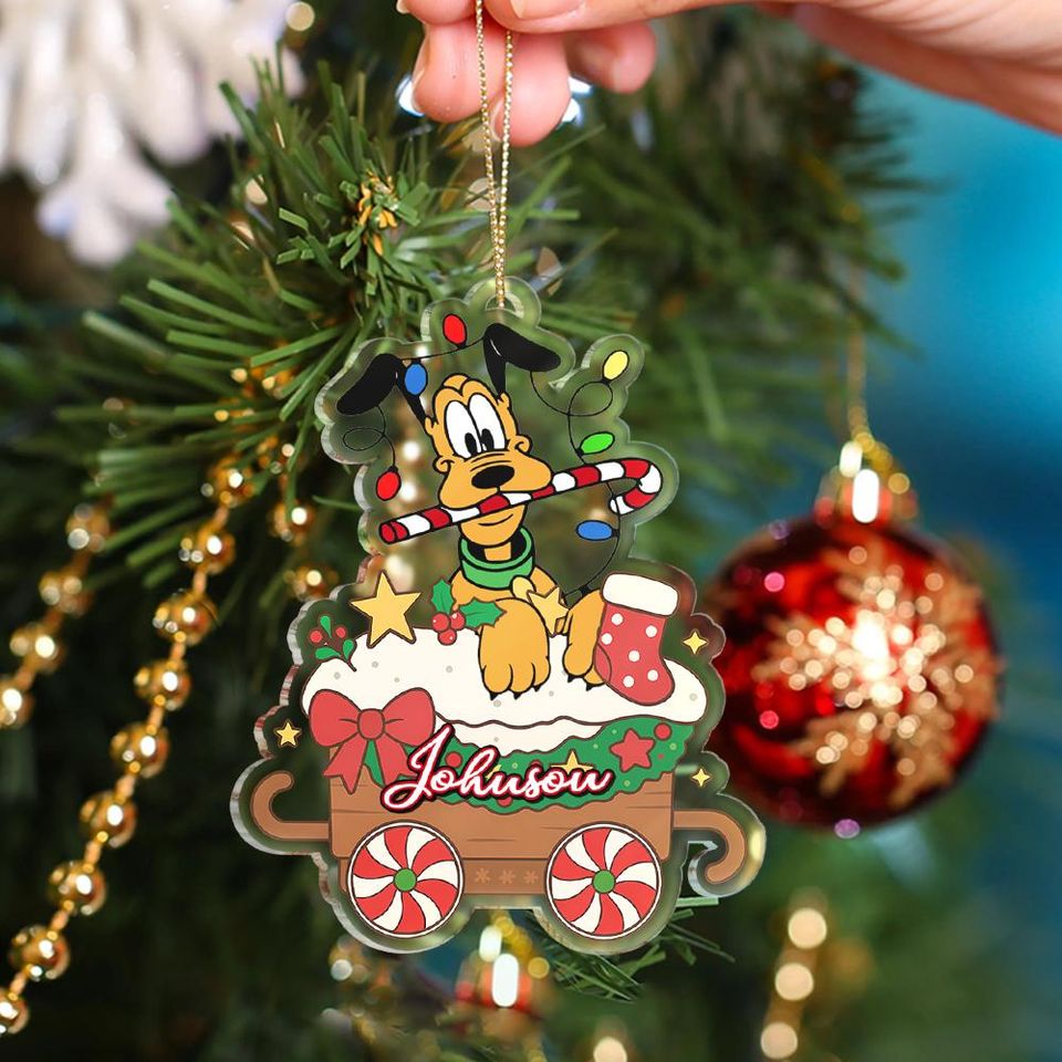 Personalized Pluto Christmas Ornament, Custom Dog Ornament, Pluto Christmas Ornament, Christmas Decor, Custom Name Ornament Gift For Kids