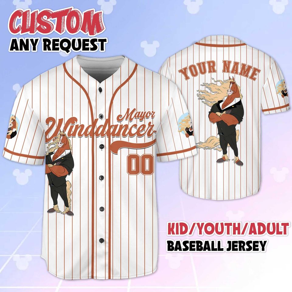Custom Mayor Winddancer Baseball Jersey, Zootopia 2 Inspired