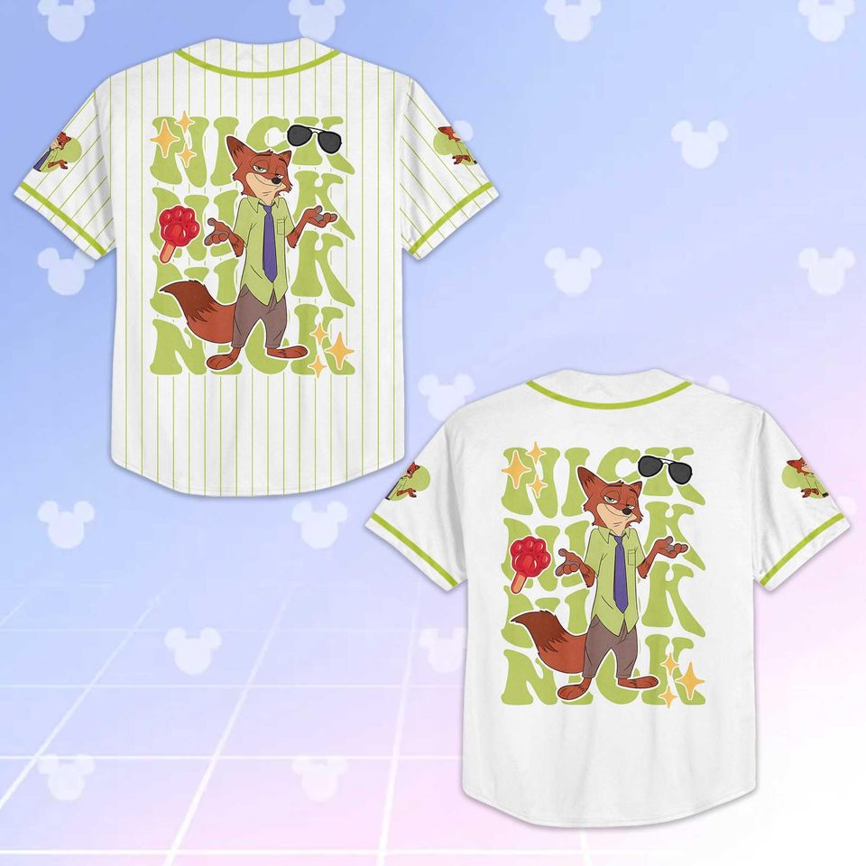 Custom Nick Wilde Baseball Jersey, Zootopia 2 Family Outfit