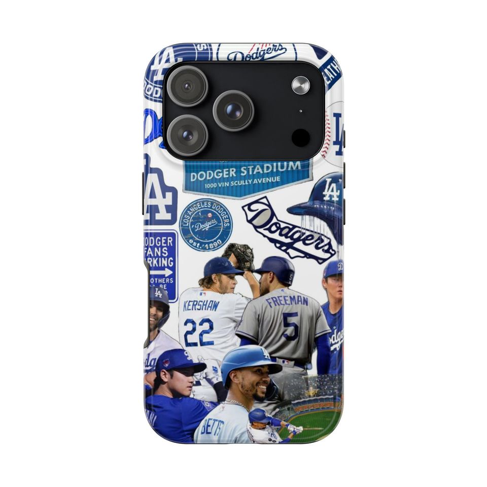 Dodgers iPhone/Samsung Case: Impact-Resistant Polycarbonate, Wireless Charging