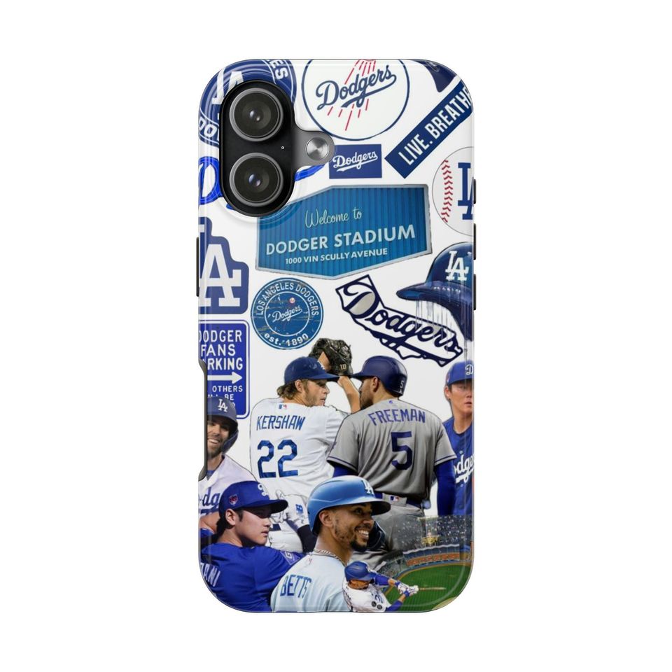 Dodgers iPhone/Samsung Case: Impact-Resistant Polycarbonate, Wireless Charging