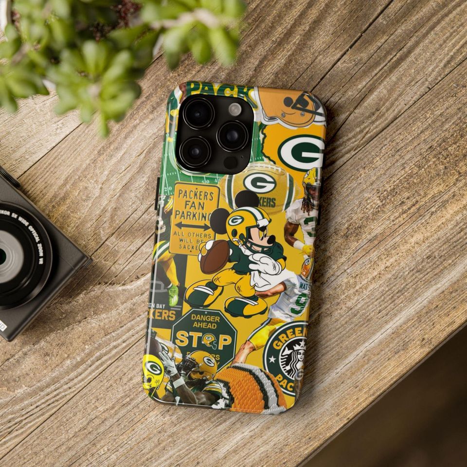 Green Bay Packers iPhone Case | Cartoon Collage, Fan Gift