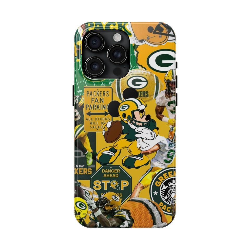 Green Bay Packers iPhone Case | Cartoon Collage, Fan Gift