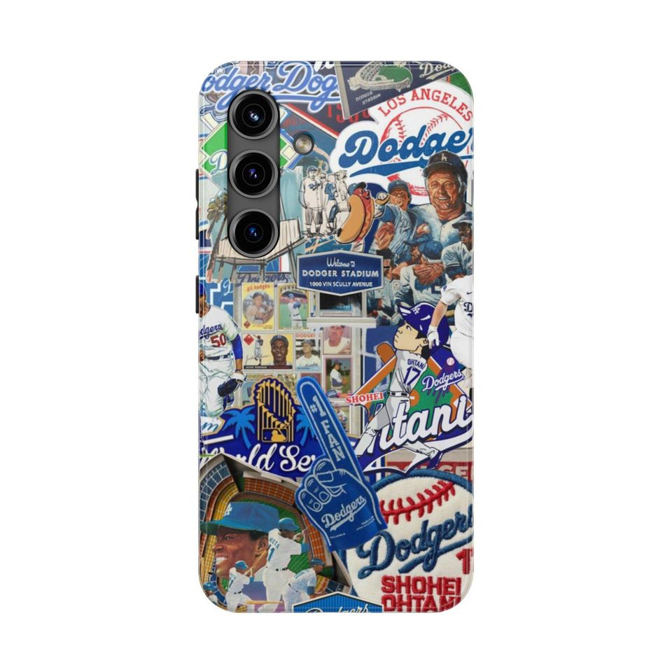 Dodgers iPhone Case | Retro Baseball Collage, Protective Phone Cover