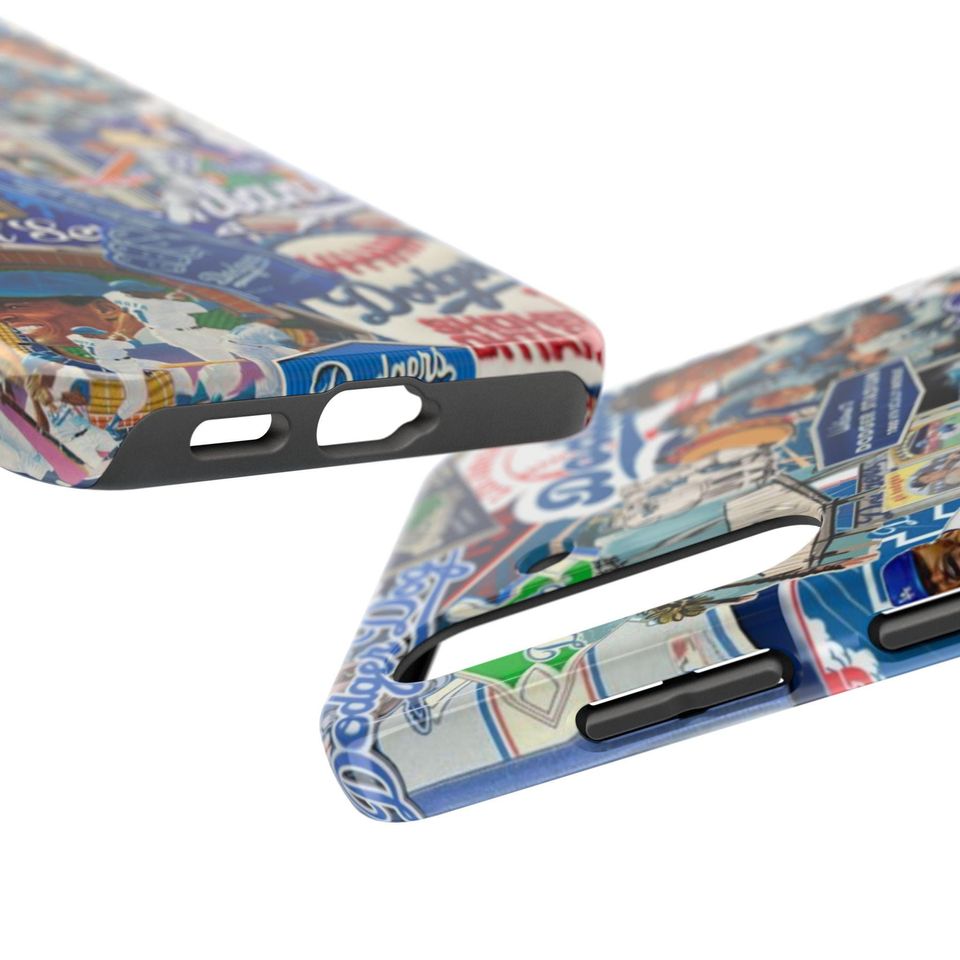 Dodgers iPhone Case | Retro Baseball Collage, Protective Phone Cover