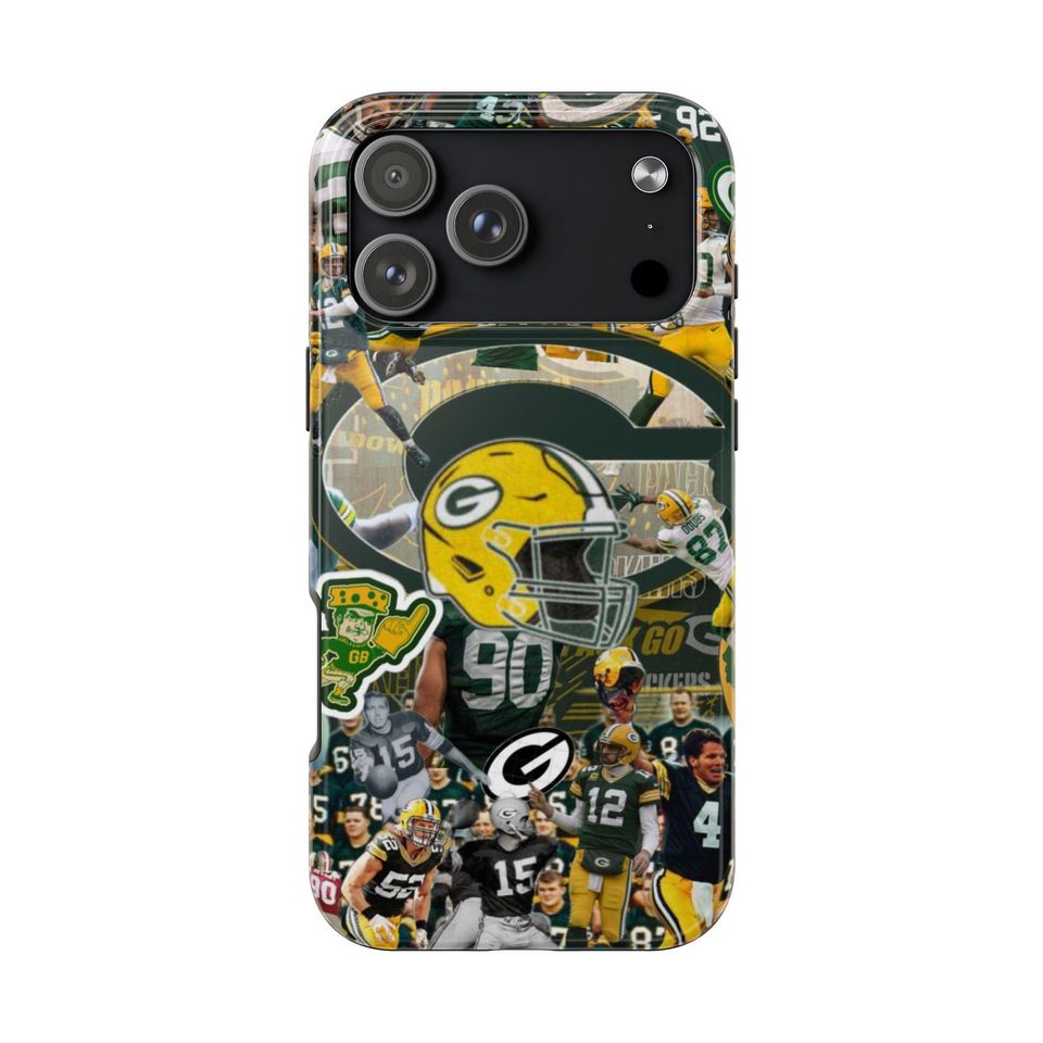 Green Bay Packers iPhone Case | Vintage Football Collage, Protective