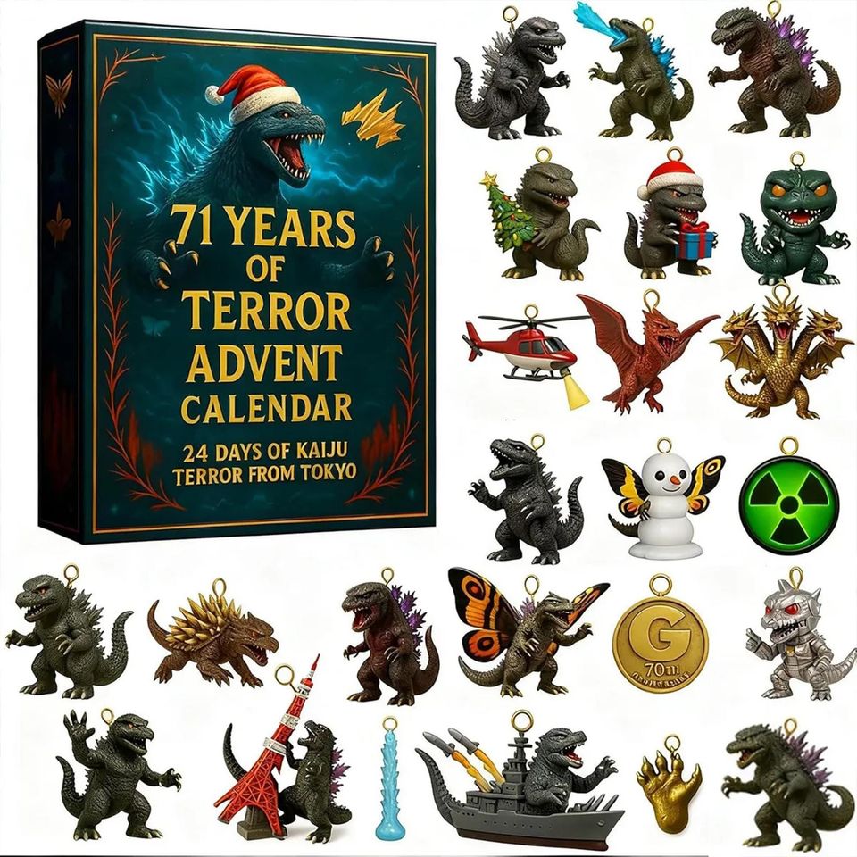 god zilla Advent Calendar, Kaiju Mini Figures, 71 Years of Terror