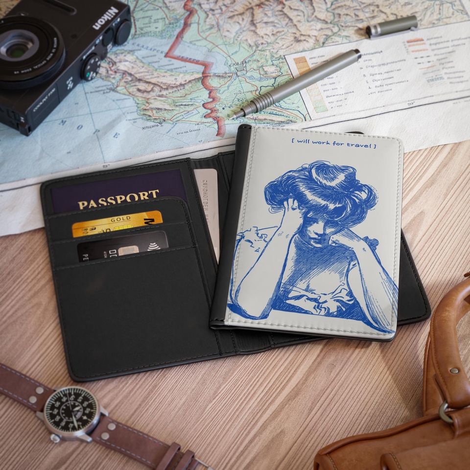 Will Work for Travel Passport Cover