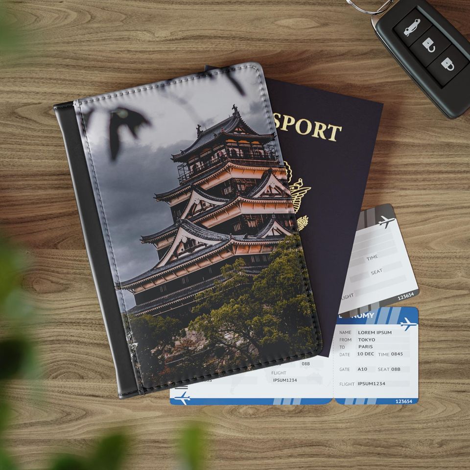 Traditional Japanese Castle Passport Cover