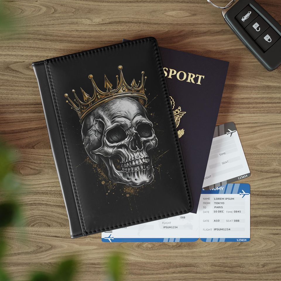 Skull Crown Passport Cover