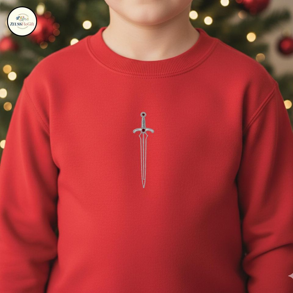 Embroidered Sword School Alumni Sweatshirt, Embroidered Wizard Sweatshirt, Book Lover Gift, Magic Shirt, Movie Embroidered Shirt ESS787