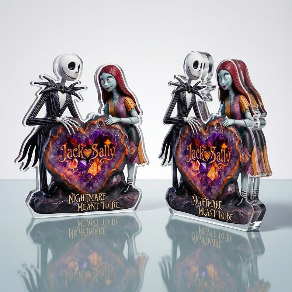 Personalized Jack & Sally Couple Acrylic Plaque Valentines Anniversary Gift Decor