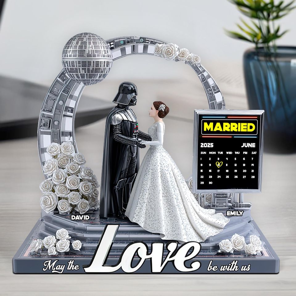 Personalized Space Adventure Couple Acrylic Plaque | Custom Sci-Fi Themed Anniversary & Wedding Gift