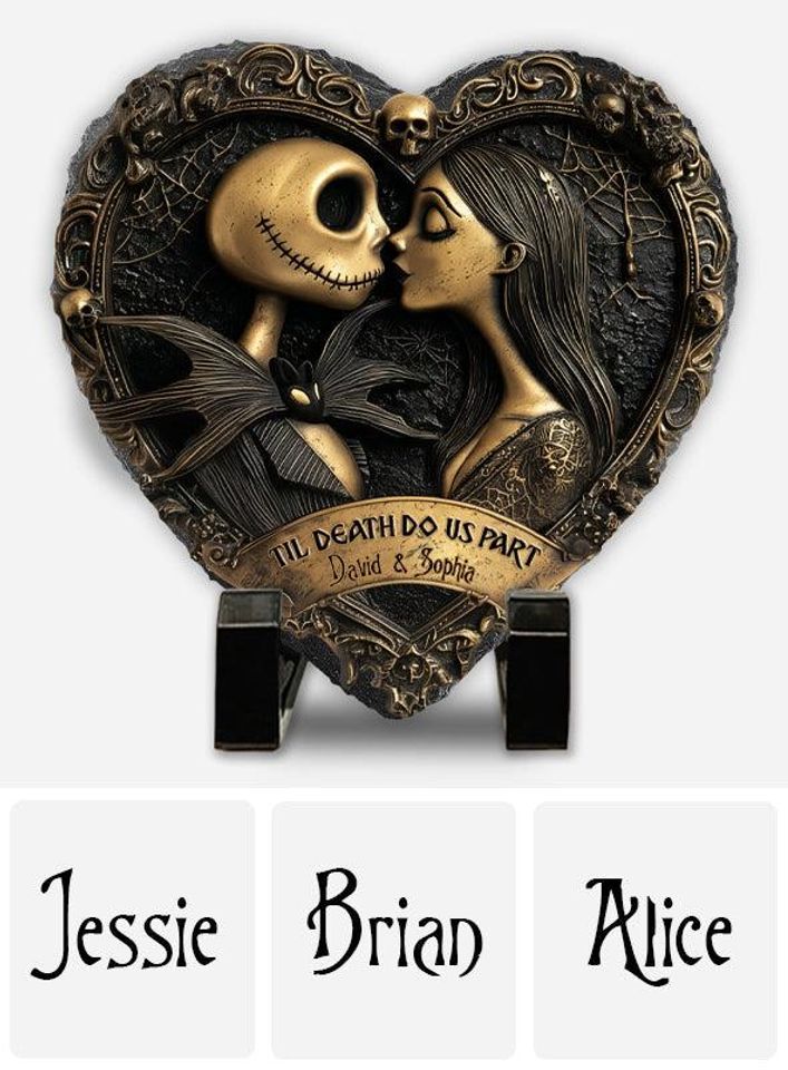 Jack & Sally Couple Stone Plaque, Dark Romance Gift, Custom Couple Names, Personalized Love Decor