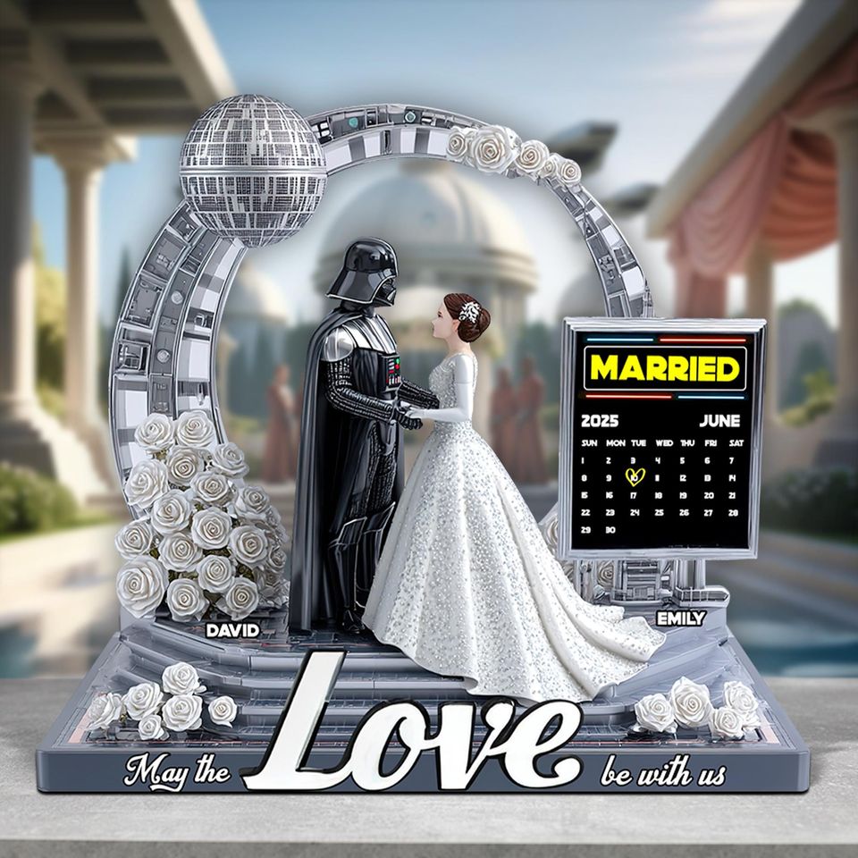 Personalized Space Adventure Couple Acrylic Plaque | Custom Sci-Fi Themed Anniversary & Wedding Gift