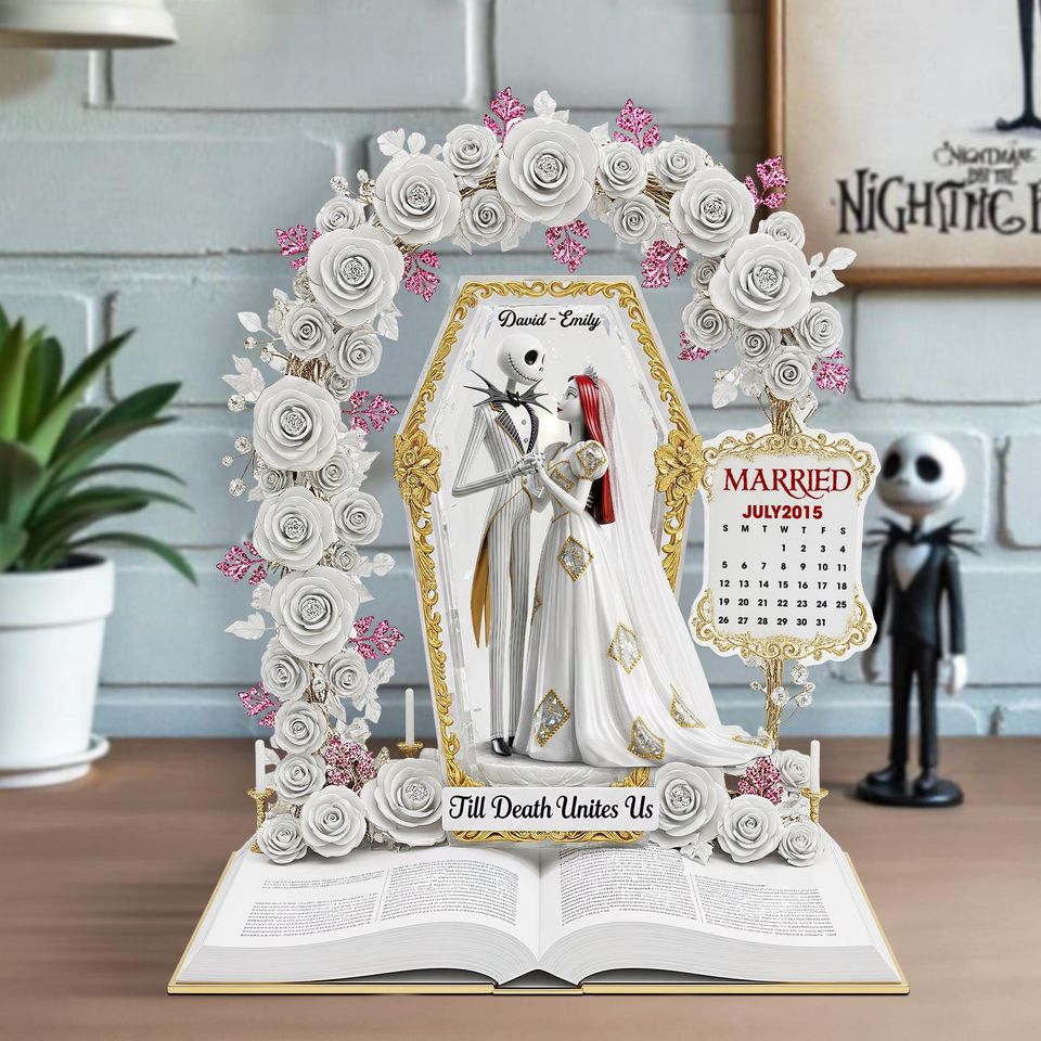 Personalized Jack & Sally Couple Acrylic Plaque Wedding Anniversary Gift Decor