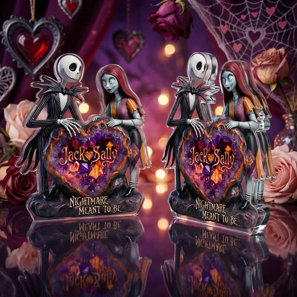 Personalized Jack & Sally Couple Acrylic Plaque Valentines Anniversary Gift Decor
