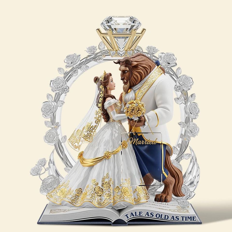 Enchanted Beauty And Beast Story Acrylic Plaque, Couple Gift, Wedding Decor
