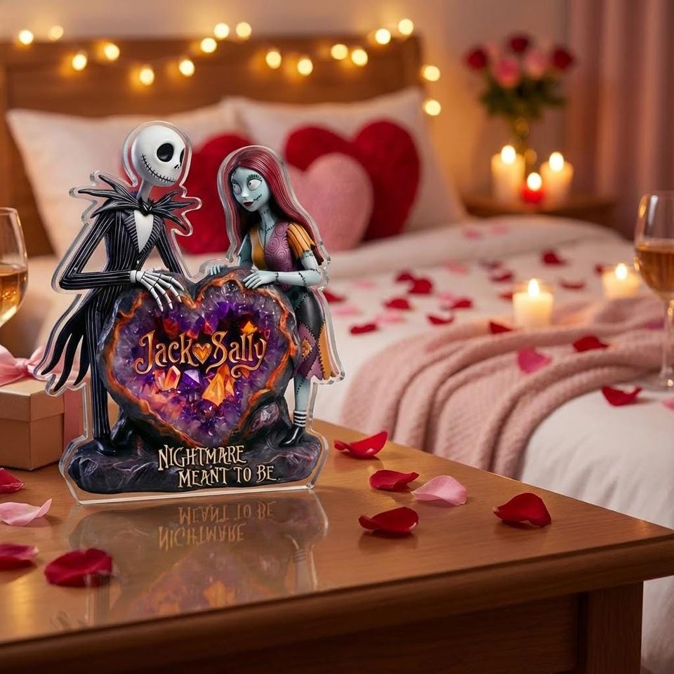 Personalized Jack & Sally Couple Acrylic Plaque Valentines Anniversary Gift Decor