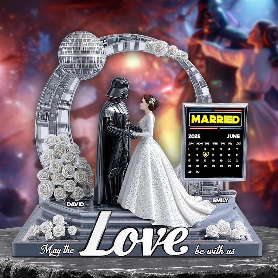 Personalized Space Adventure Couple Acrylic Plaque | Custom Sci-Fi Themed Anniversary & Wedding Gift