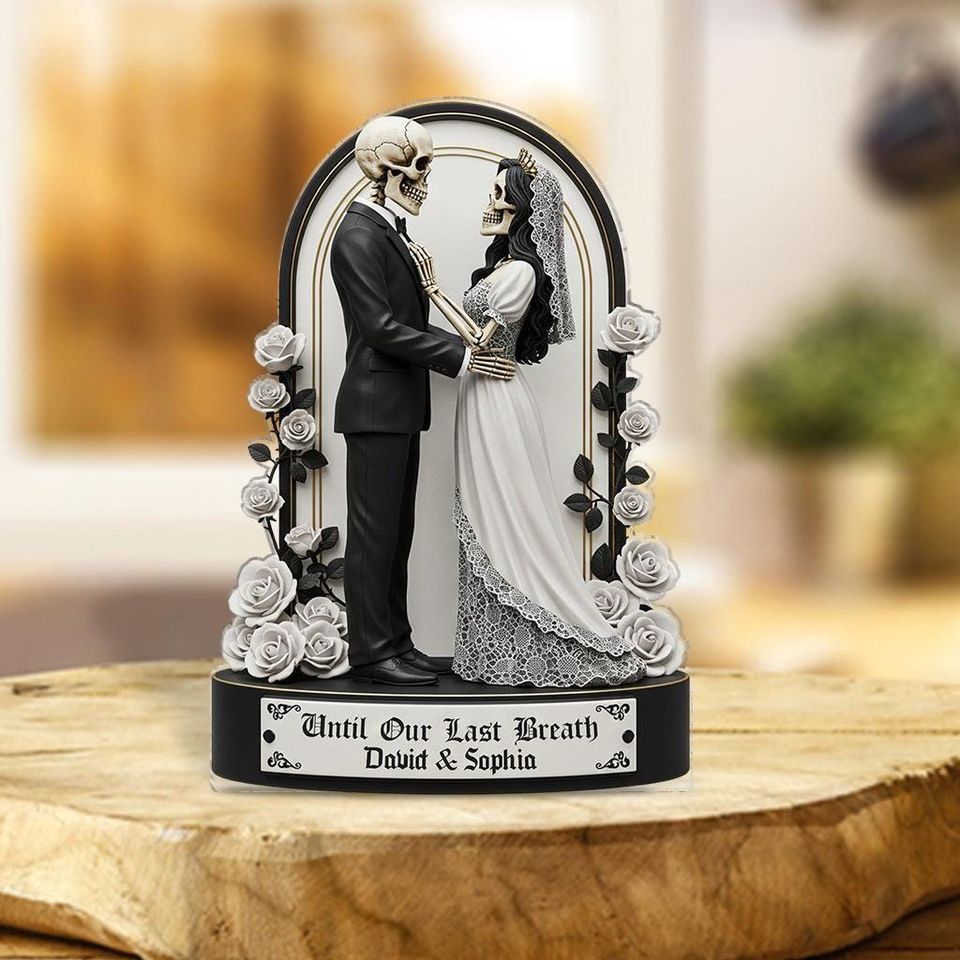 Personalized Jack & Sally Couple Acrylic Plaque Wedding Anniversary Gift Decor