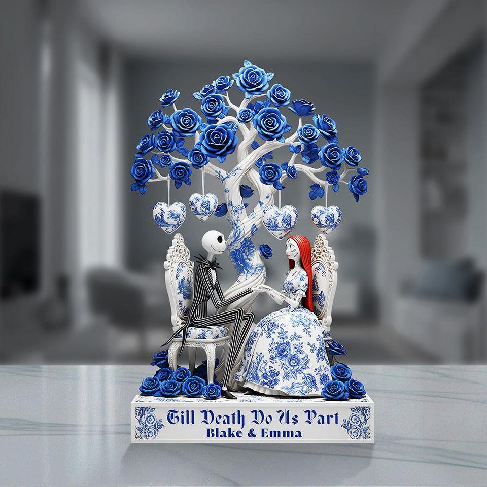 Personalized Jack & Sally Couple Acrylic Plaque Wedding Anniversary Gift Decor