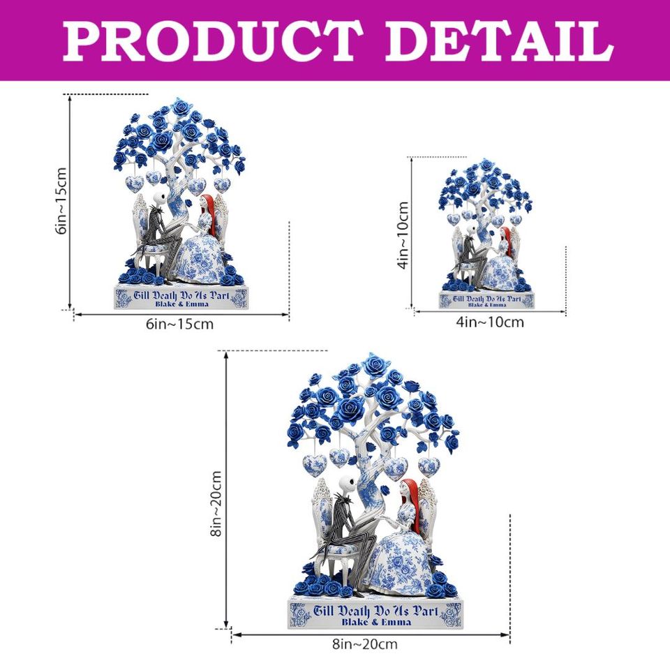 Personalized Jack & Sally Couple Acrylic Plaque Wedding Anniversary Gift Decor