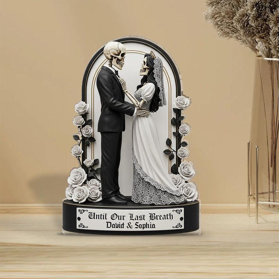 Personalized Jack & Sally Couple Acrylic Plaque Wedding Anniversary Gift Decor