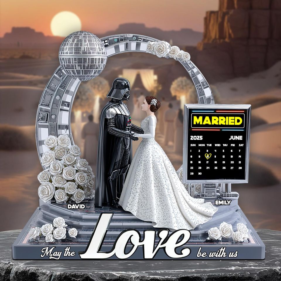 Personalized Space Adventure Couple Acrylic Plaque | Custom Sci-Fi Themed Anniversary & Wedding Gift
