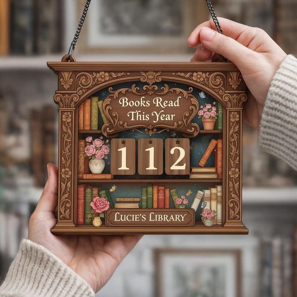 Personalized Wooden Book Page Tracker: Custom Reading Progress Board